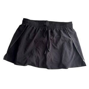 Wilson Black Athletic Tennis Skirt / Skort Side Slits Inner Shorts Pockets Sz L
